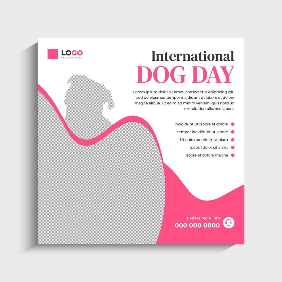 National Dog Day Social Media Post template vector