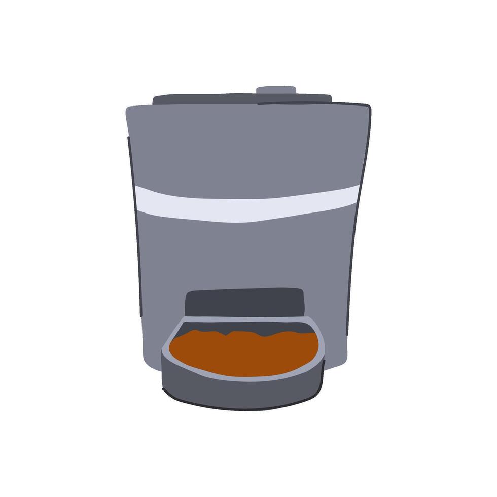 digital automatic pet feeder cartoon illustration vector