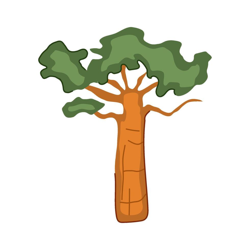 africa baobab tree cartoon illustration vector