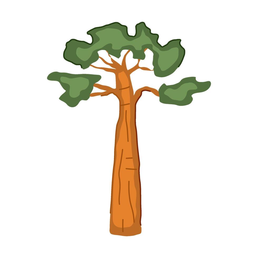 madagascar baobab tree cartoon illustration vector