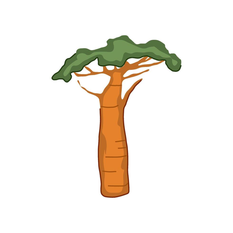 oil baobab tree cartoon illustration vector