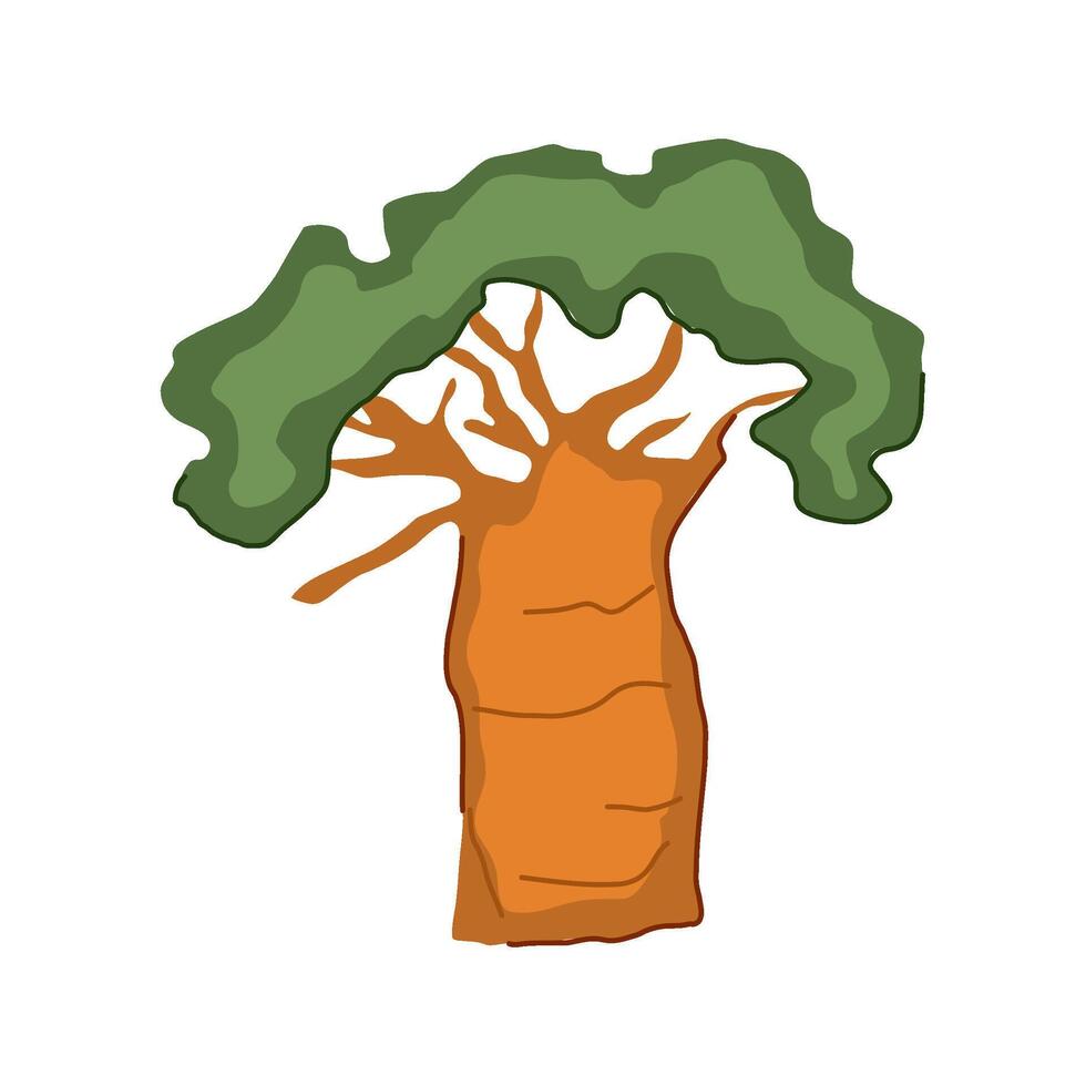 fruit baobab tree cartoon illustration vector