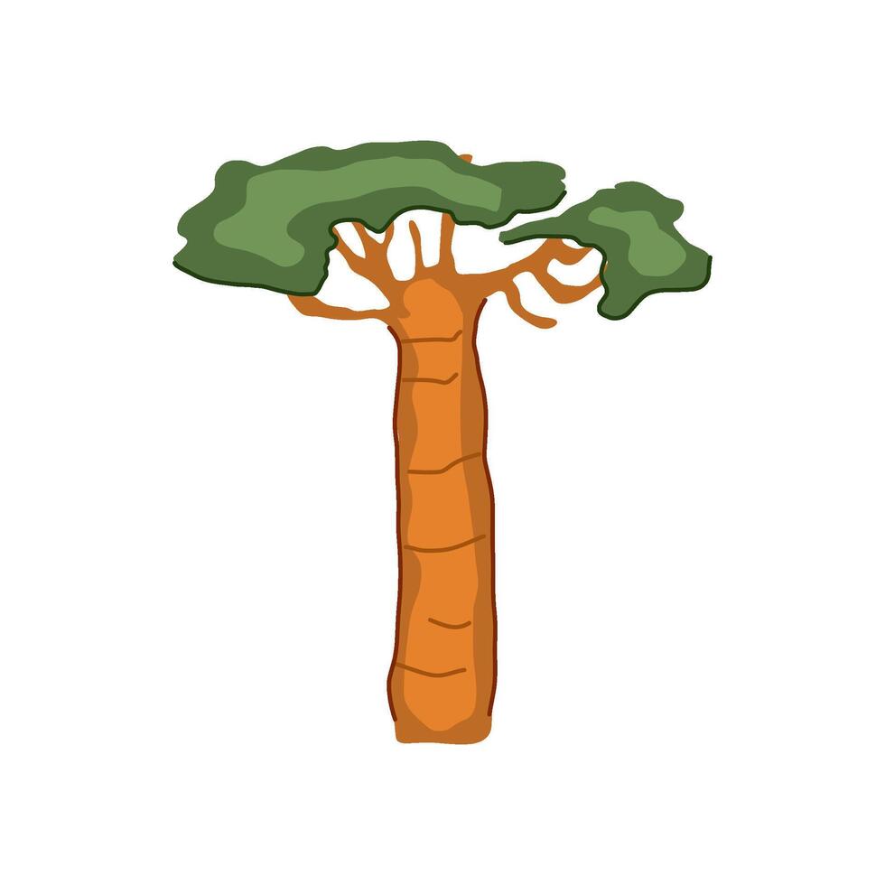 bark baobab tree cartoon illustration vector