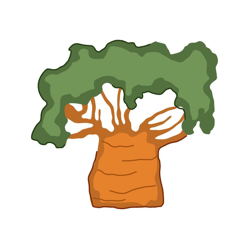 seeds baobab tree cartoon illustration vector