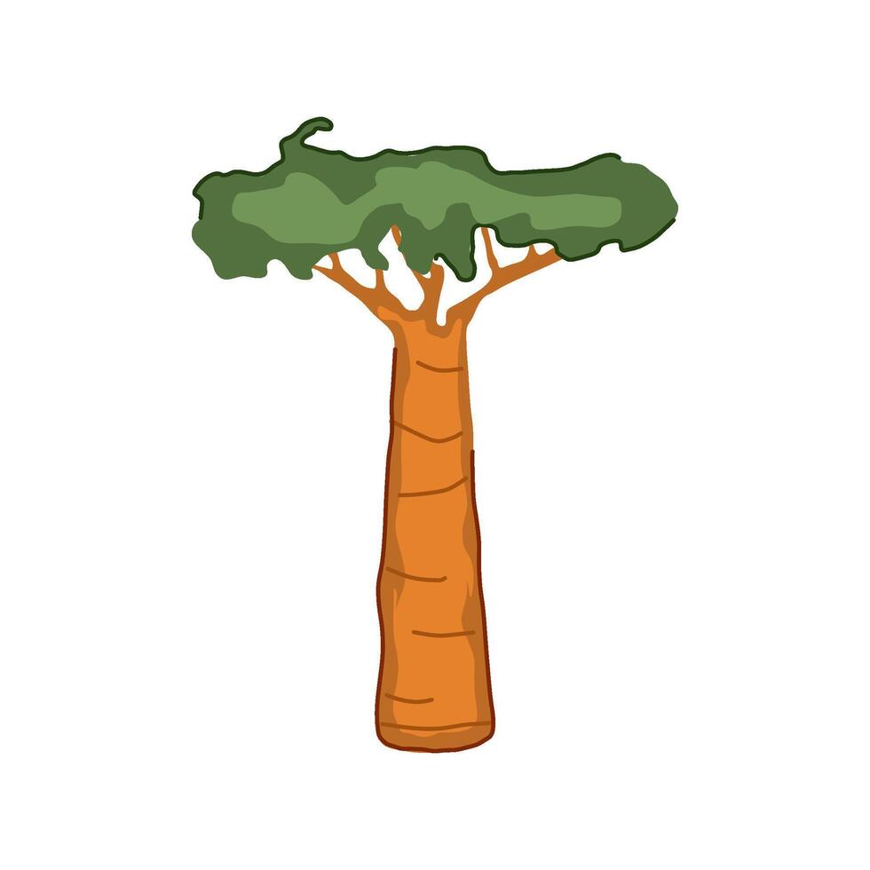 vitamin baobab tree cartoon illustration vector