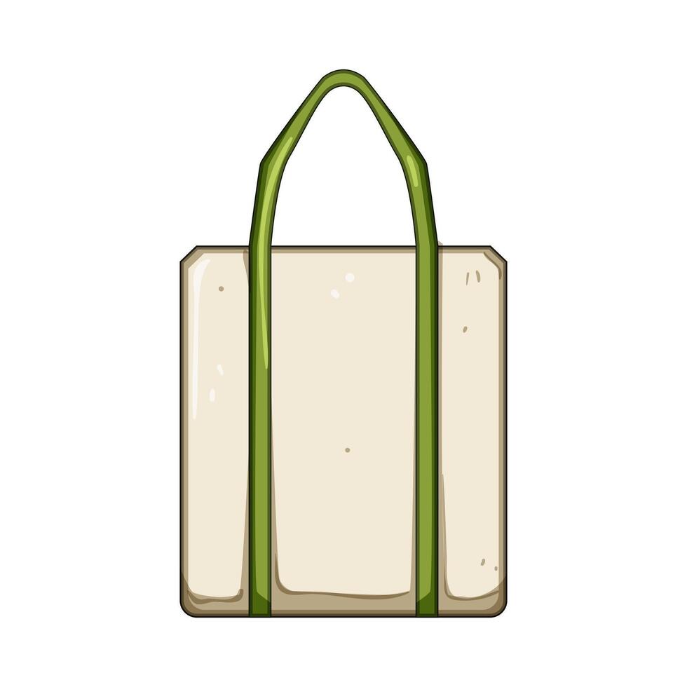 washable fabric grocery bag cartoon illustration vector