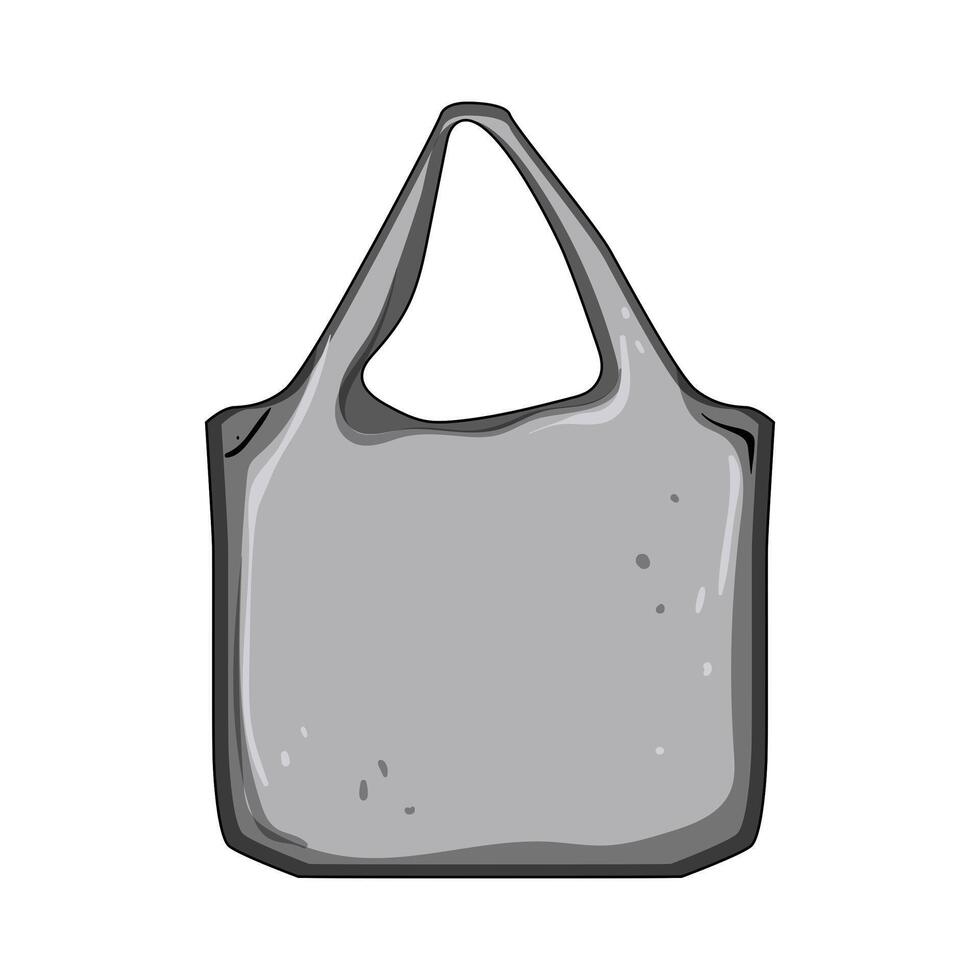 foldable fabric grocery bag cartoon illustration vector