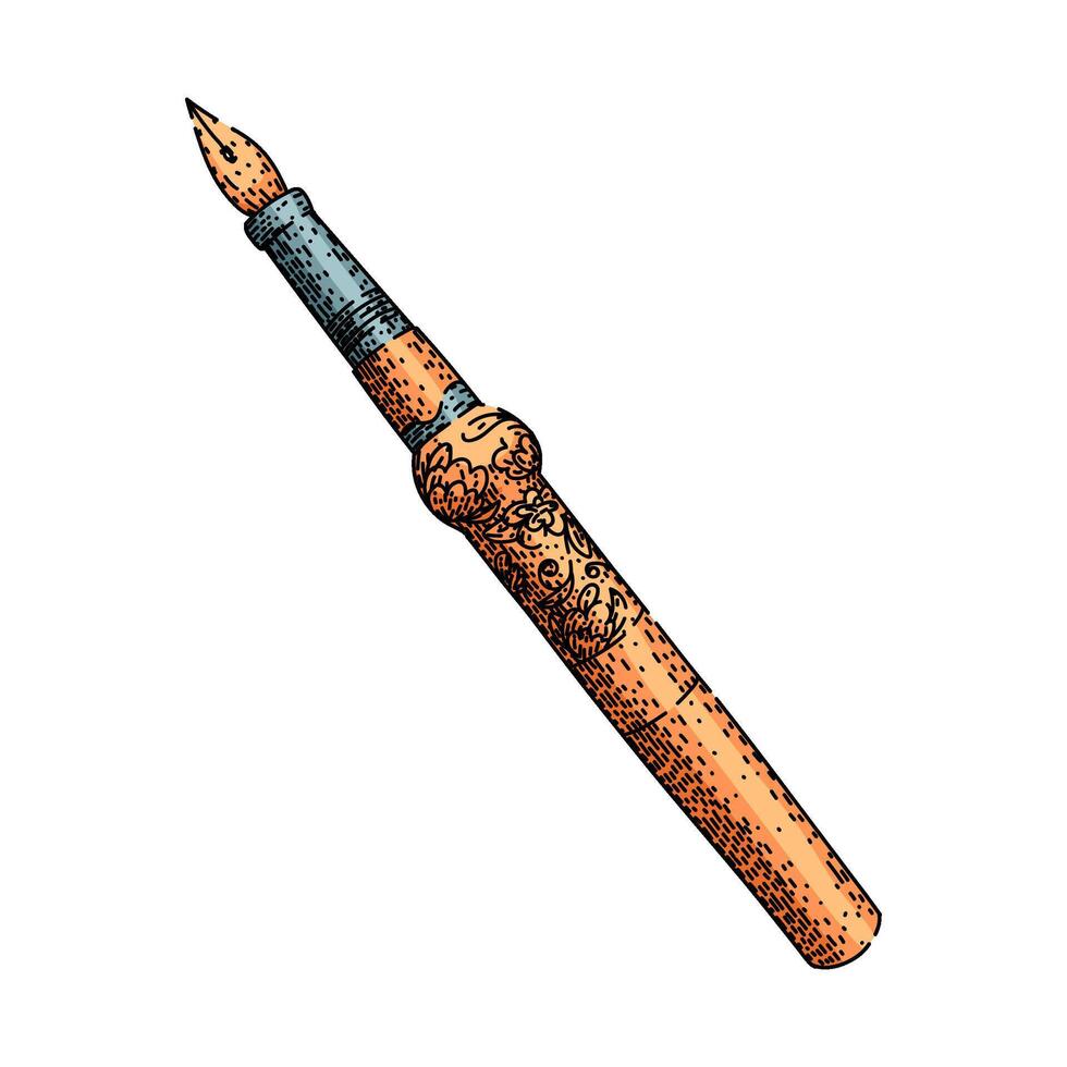 refill fountain pen sketch hand drawn vector