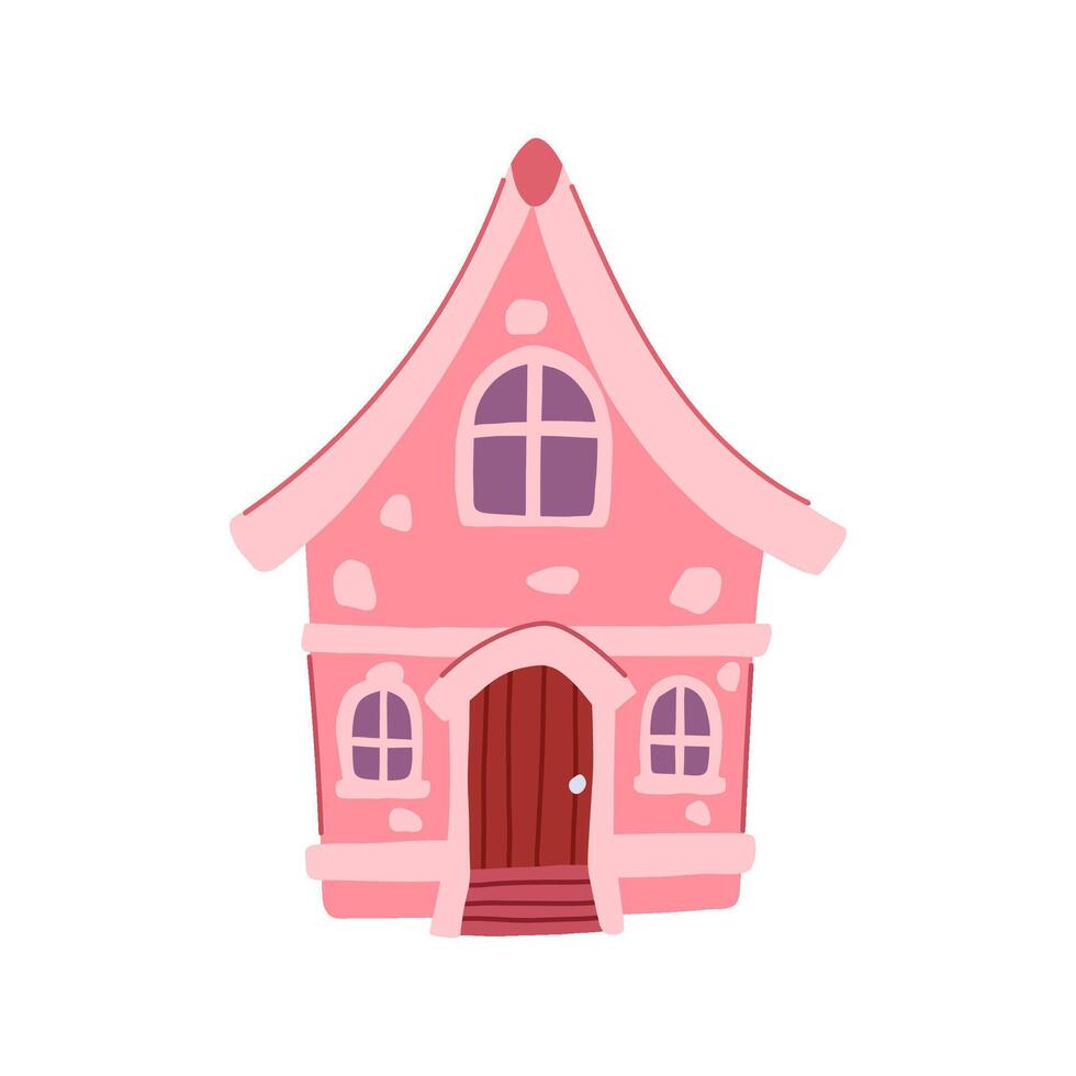 whimsical gnome house cartoon vector