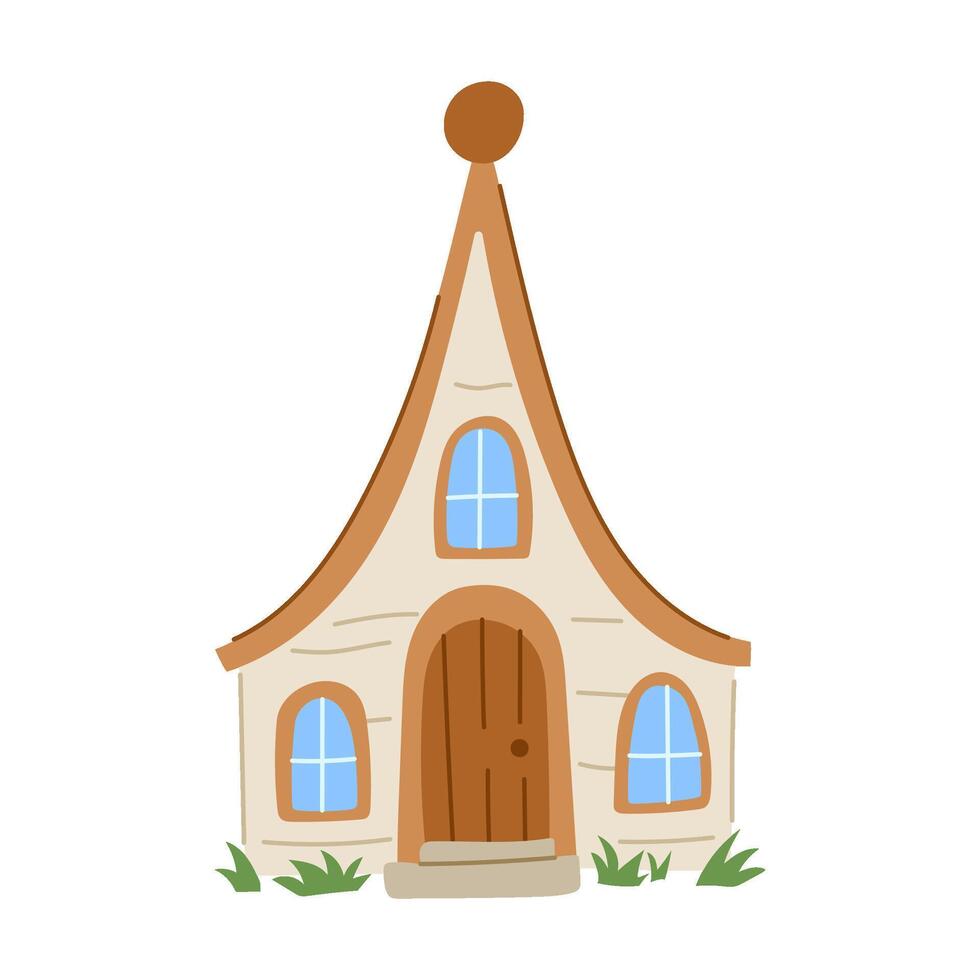cozy gnome house cartoon vector
