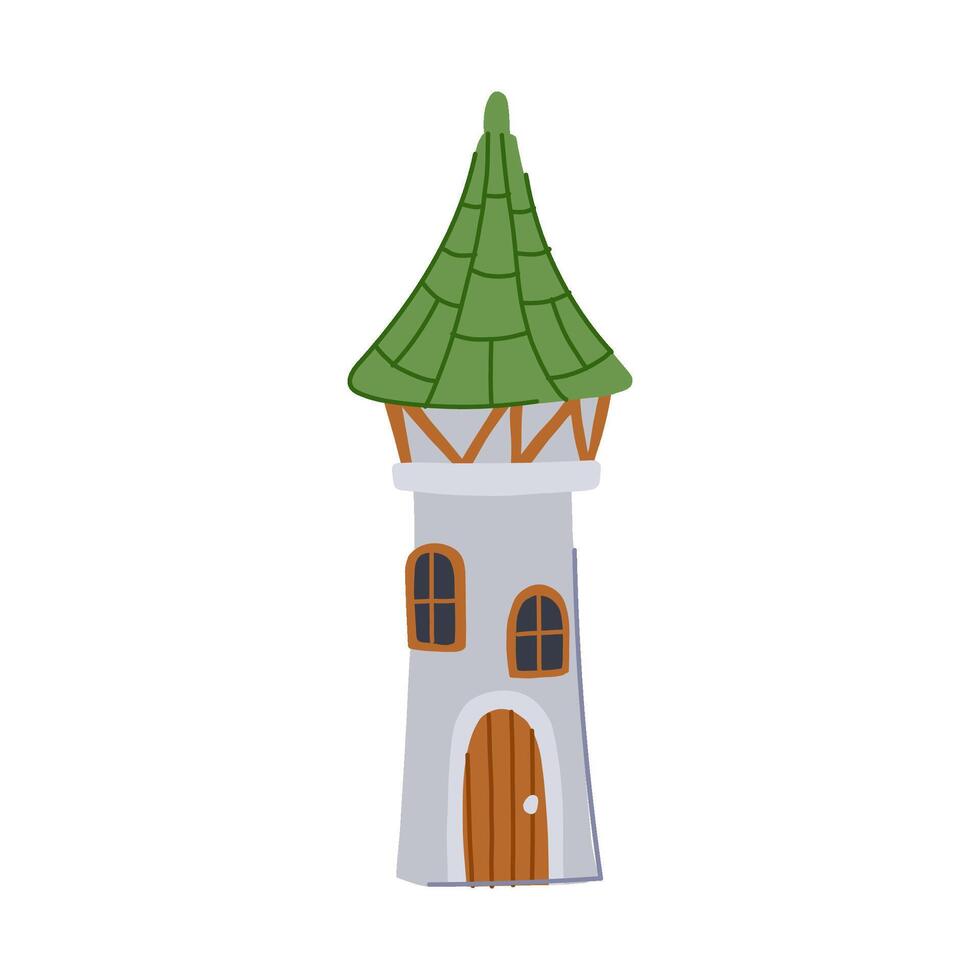 woodland gnome house cartoon vector