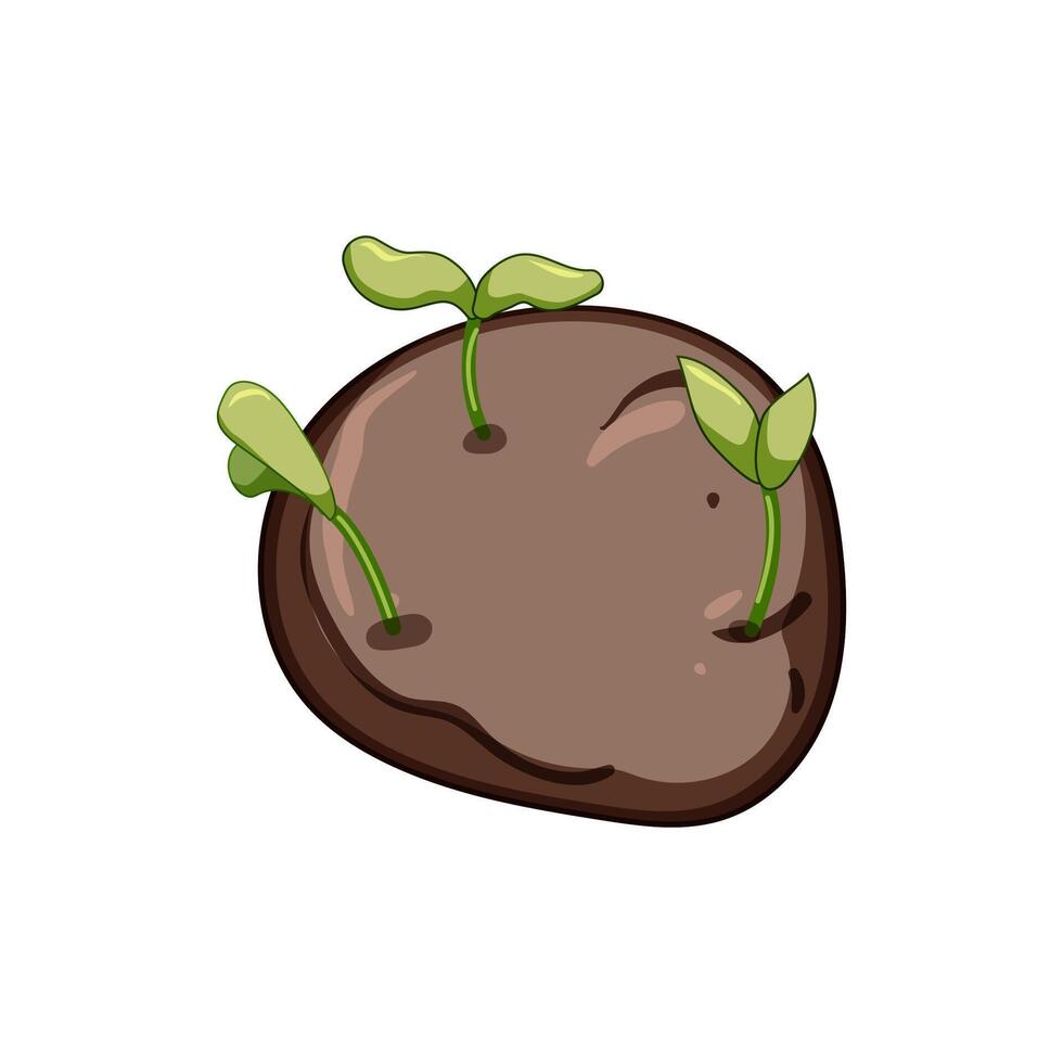 native grass seed bomb cartoon illustration vector