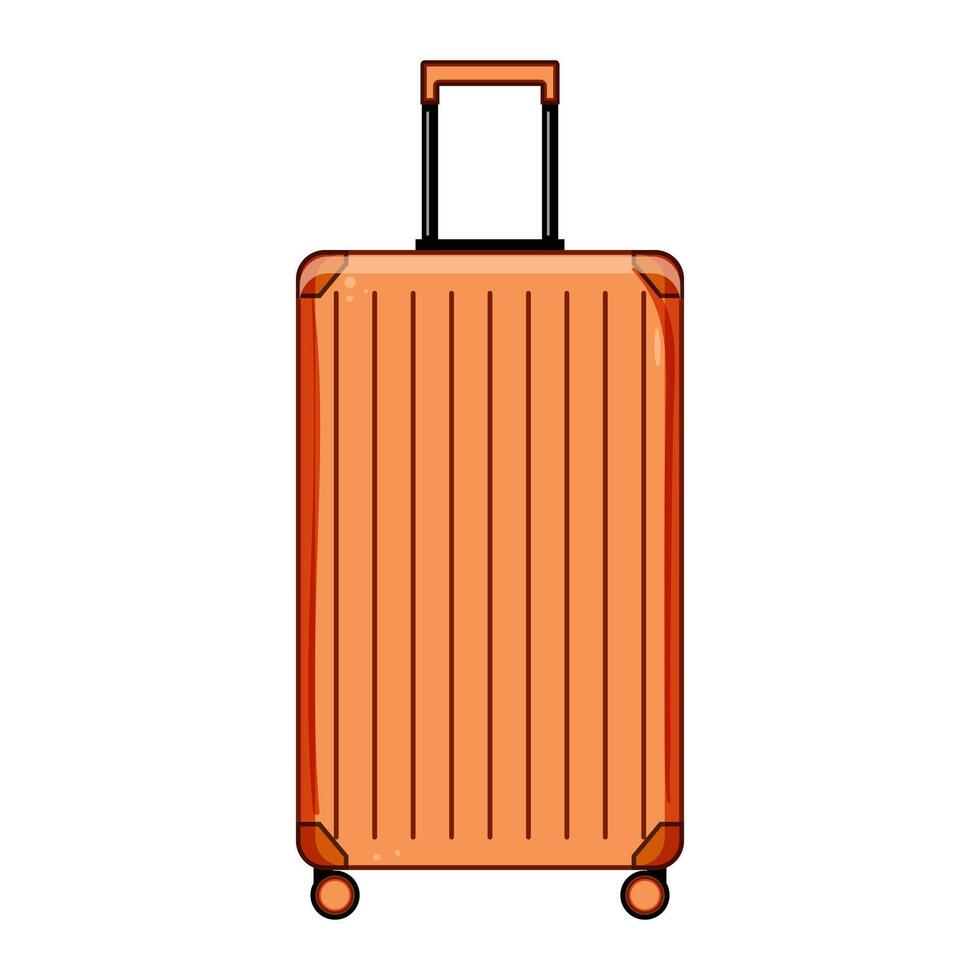 polycarbonate shell suitcase cartoon illustration vector
