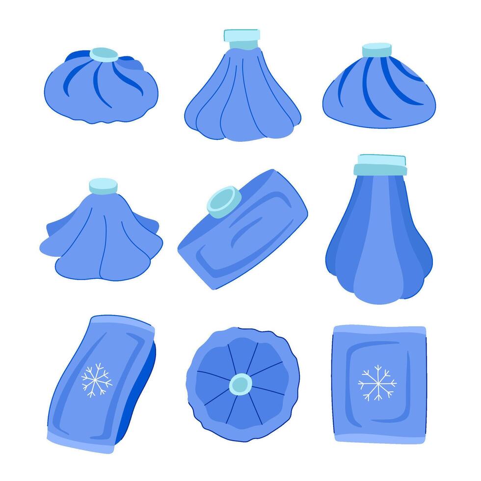 ice pack for injuries cartoon illustration vector