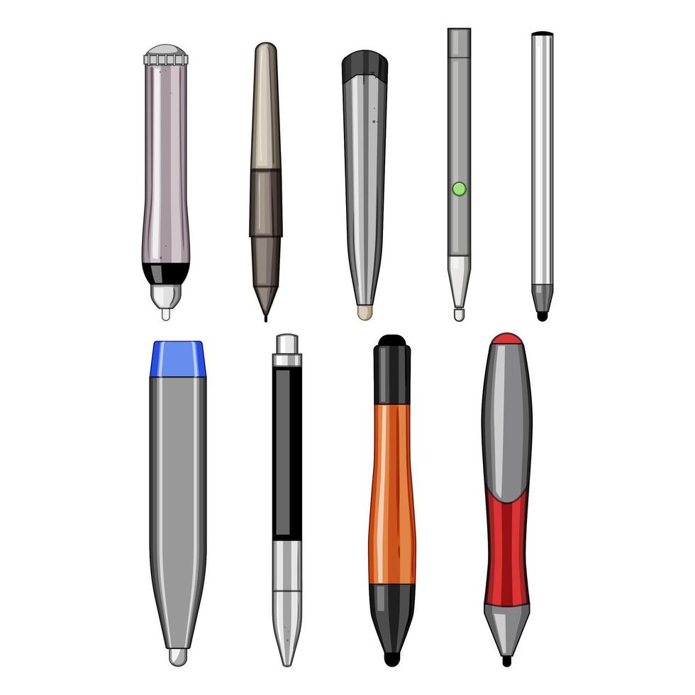 interactive whiteboard pen set illustration vector
