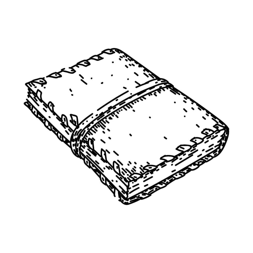 vintage leather bound diary sketch vinage drawn vector