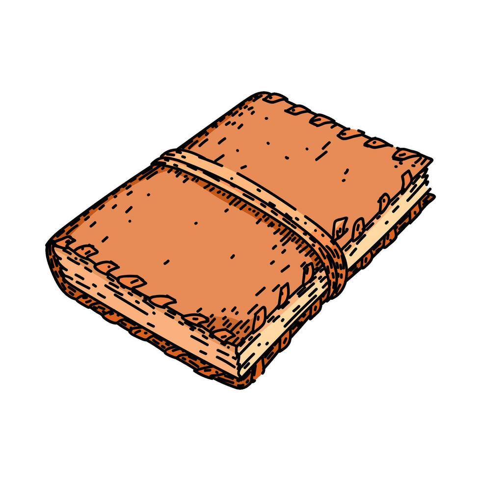 vintage leather bound vinage sketch hand drawn vector