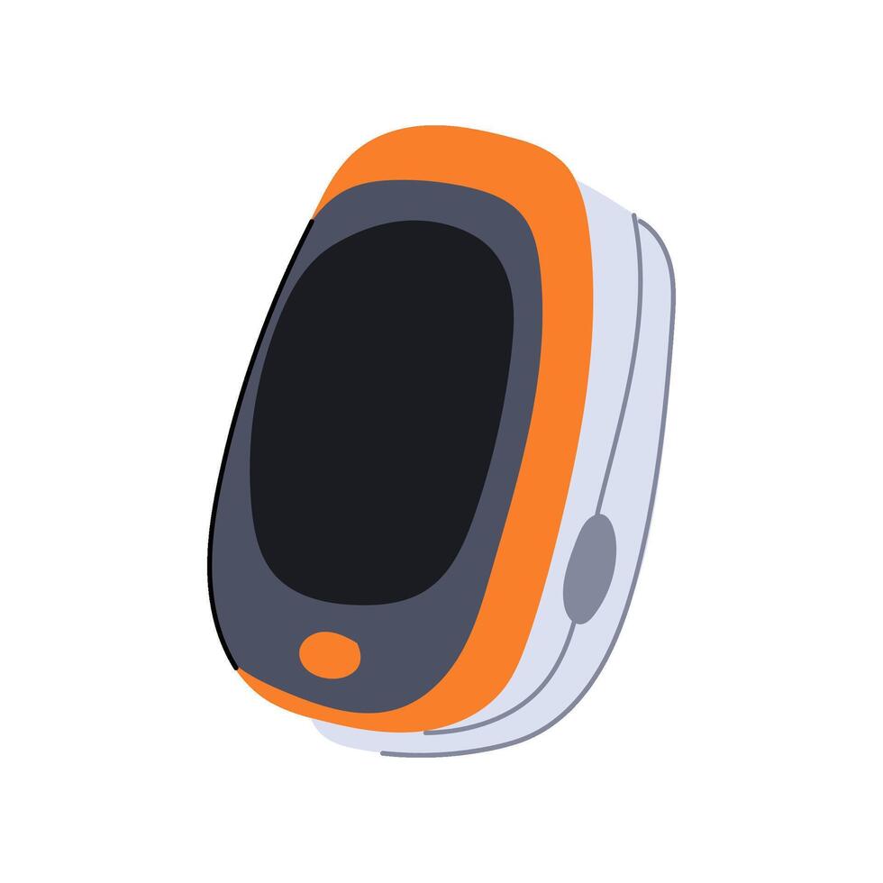 spo2 oxygen fingertip monitor cartoon illustration vector