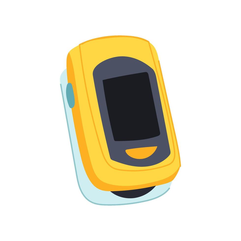 portable oxygen fingertip monitor cartoon illustration vector