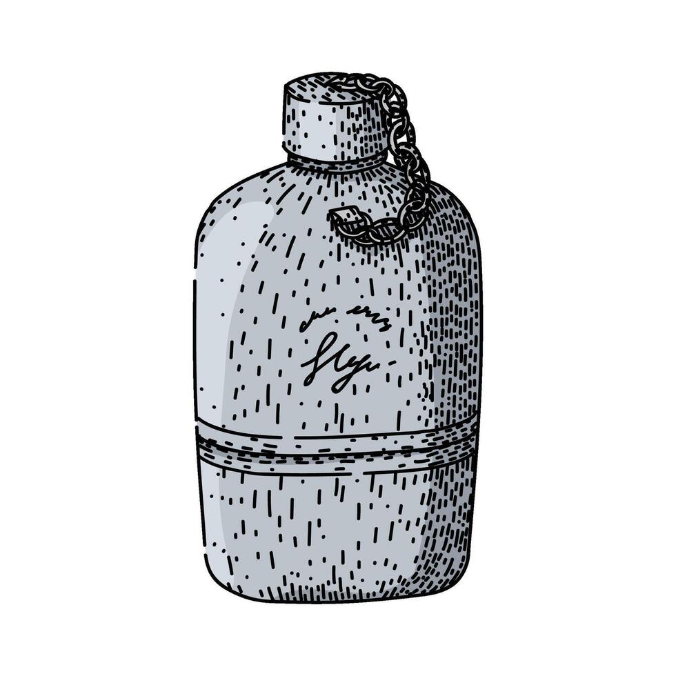 alcohol pocket flask sketch hand vector