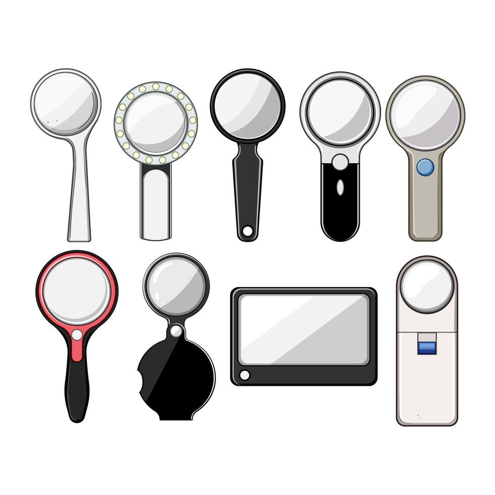 reading magnifier cartoon illustration vector