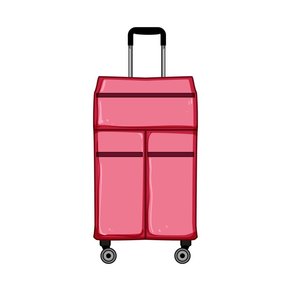 handle soft shell suitcase illustration vector