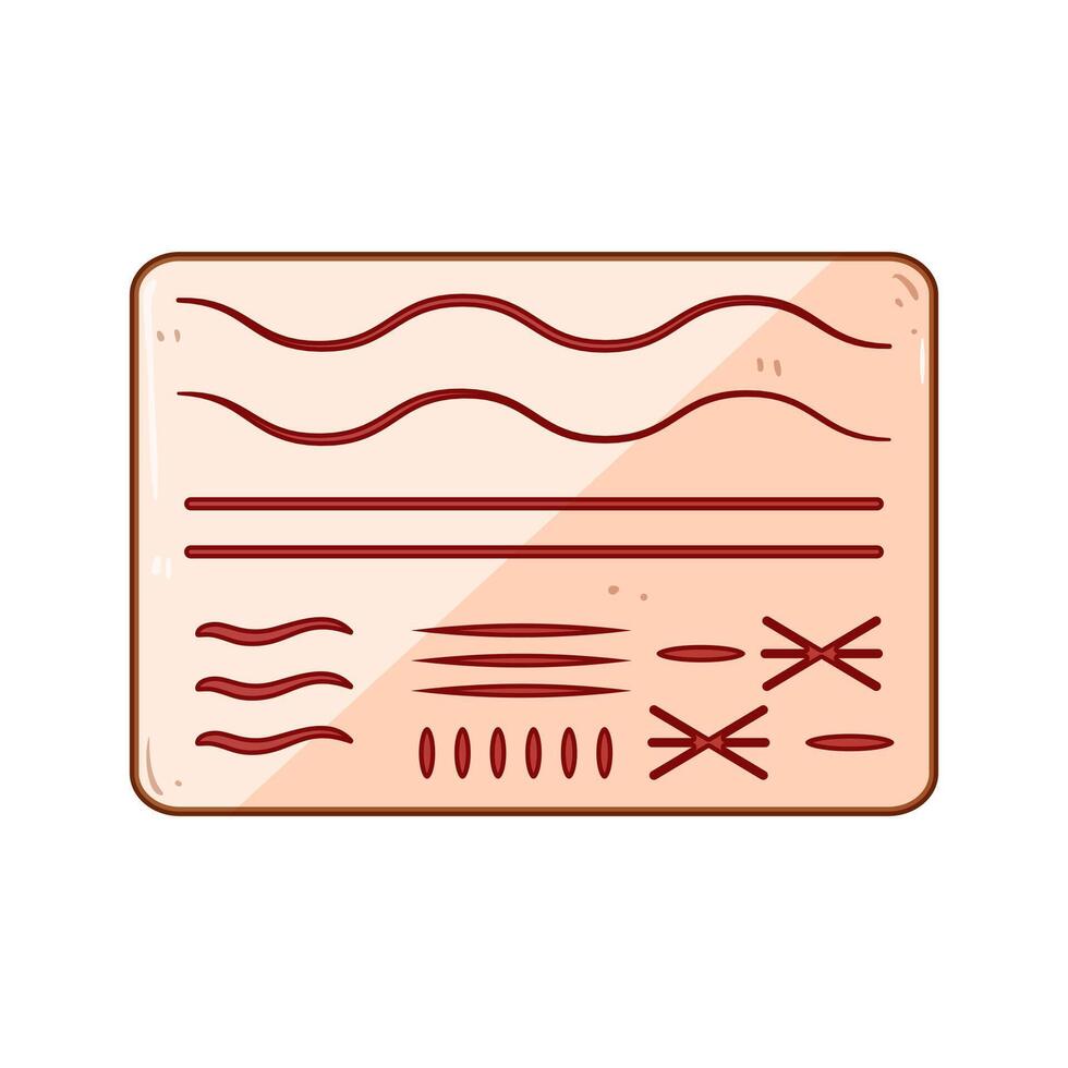 tool suture practice pad cartoon illustration vector