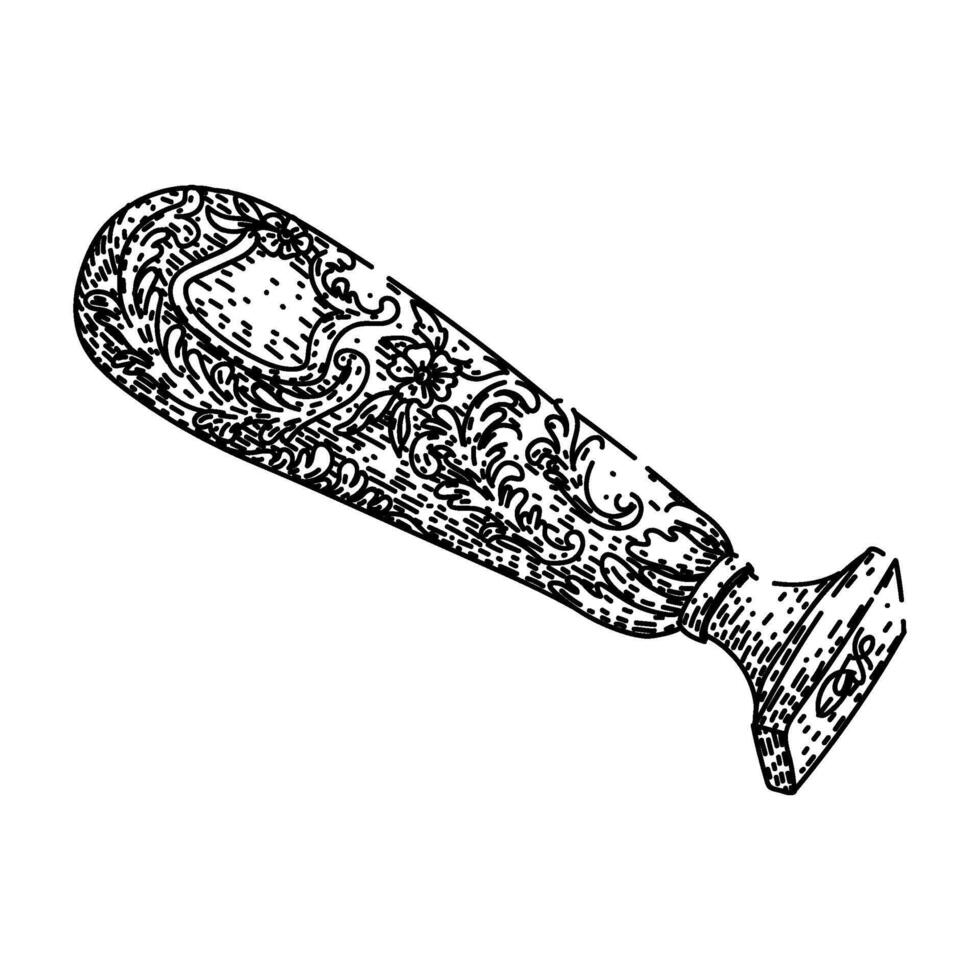 letter wax seal stamp sketch drawn vector