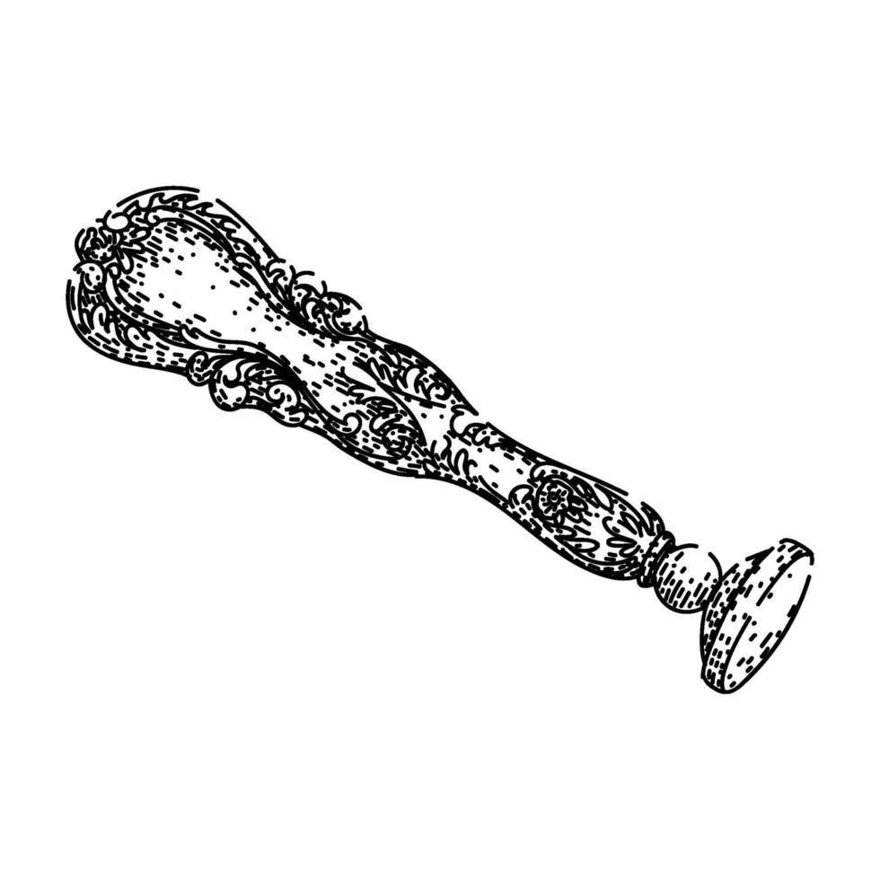 antique wax seal stamp sketch vector