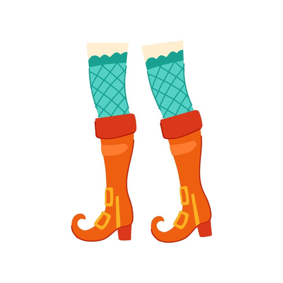 shoes witch legs illustration vector