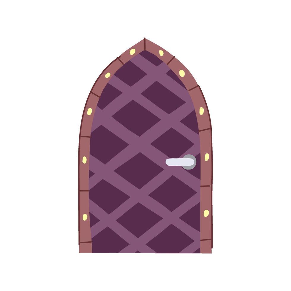 hinges medieval door cartoon illustration vector