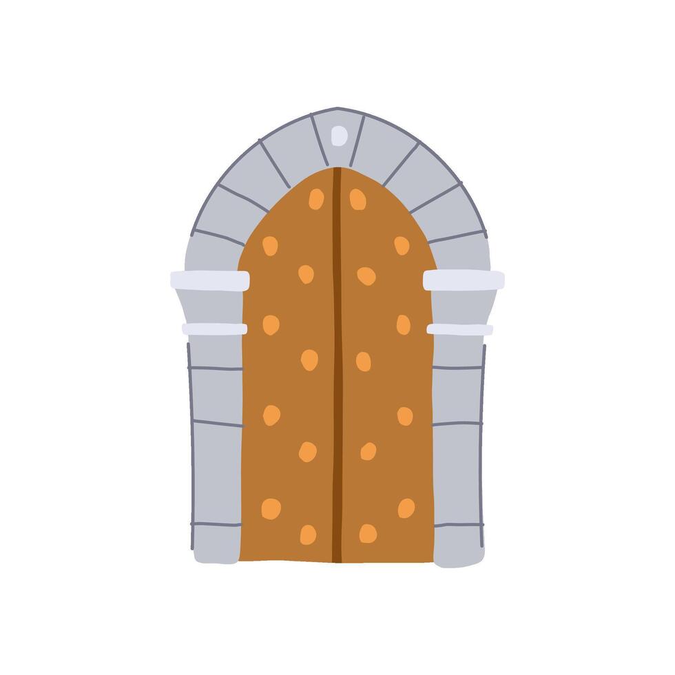 renaissance ancient medieval door illustration vector