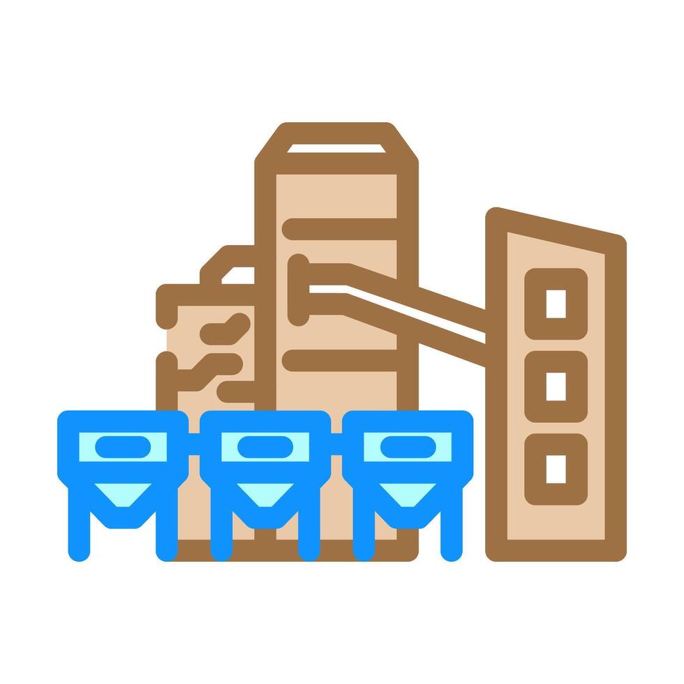factory cement production color icon illustration vector
