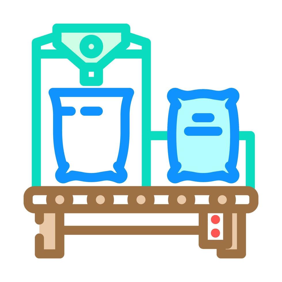 bagging machine cement production color icon illustration vector