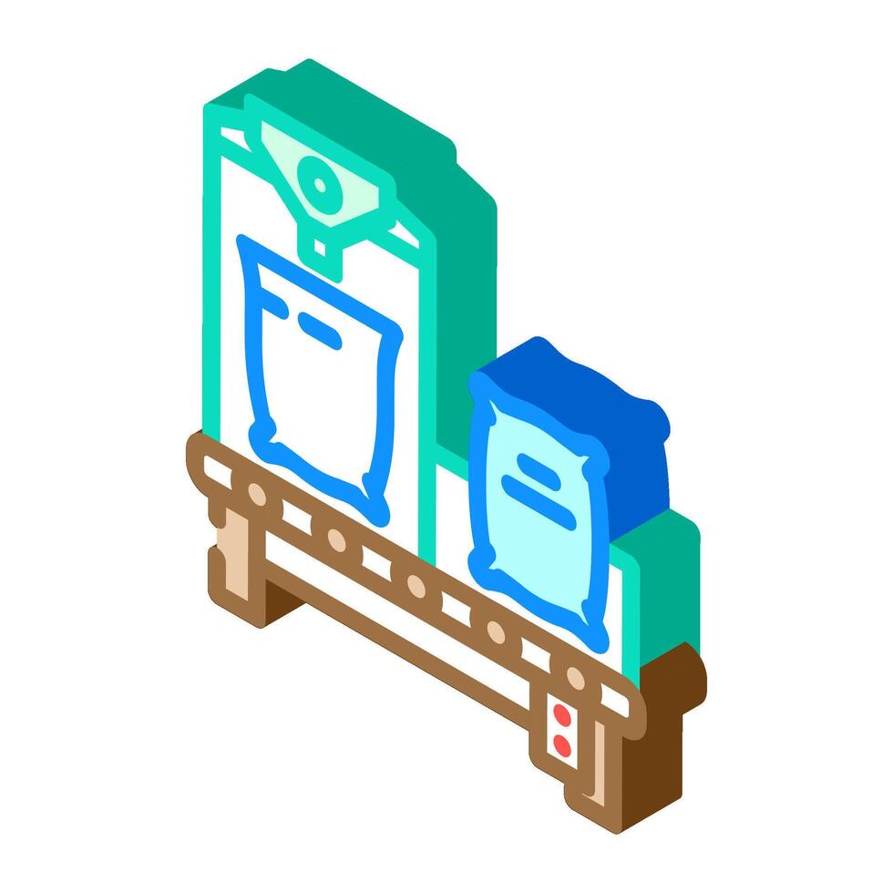 bagging machine cement production isometric icon illustration vector