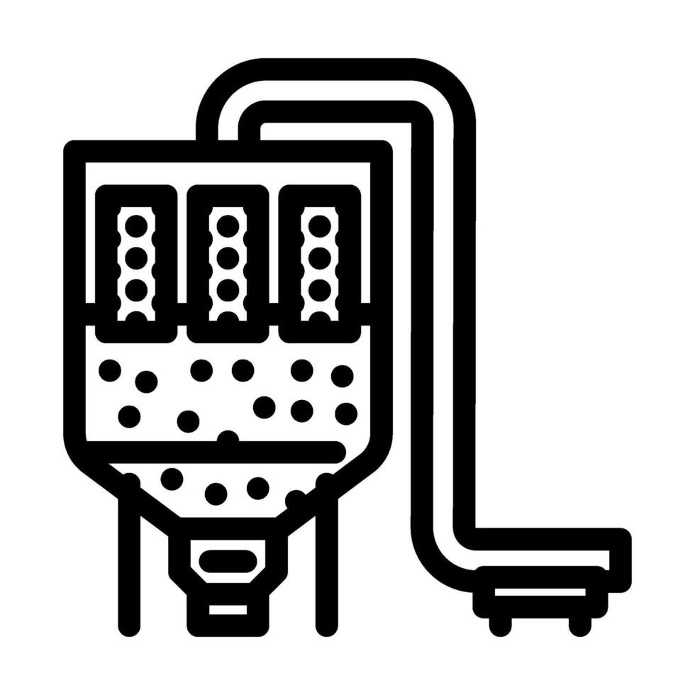 dust collector system cement production line icon illustration vector