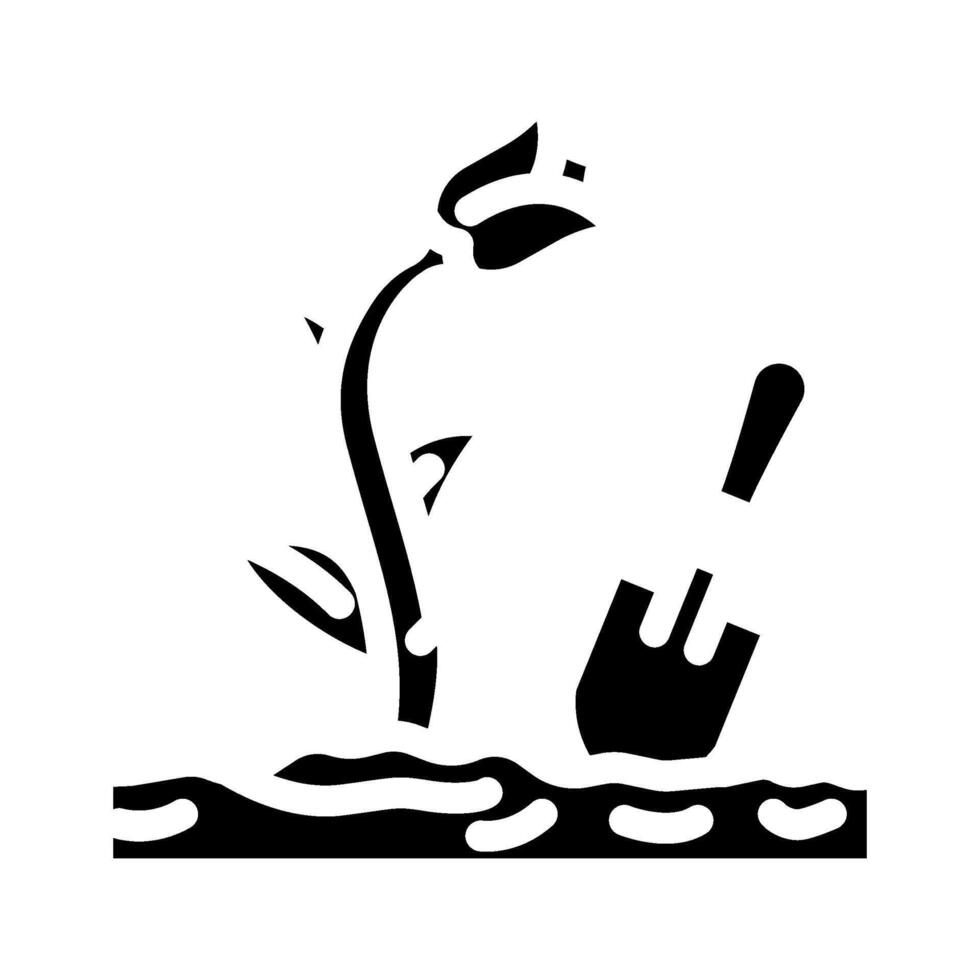 planting flowers spring glyph icon illustration vector