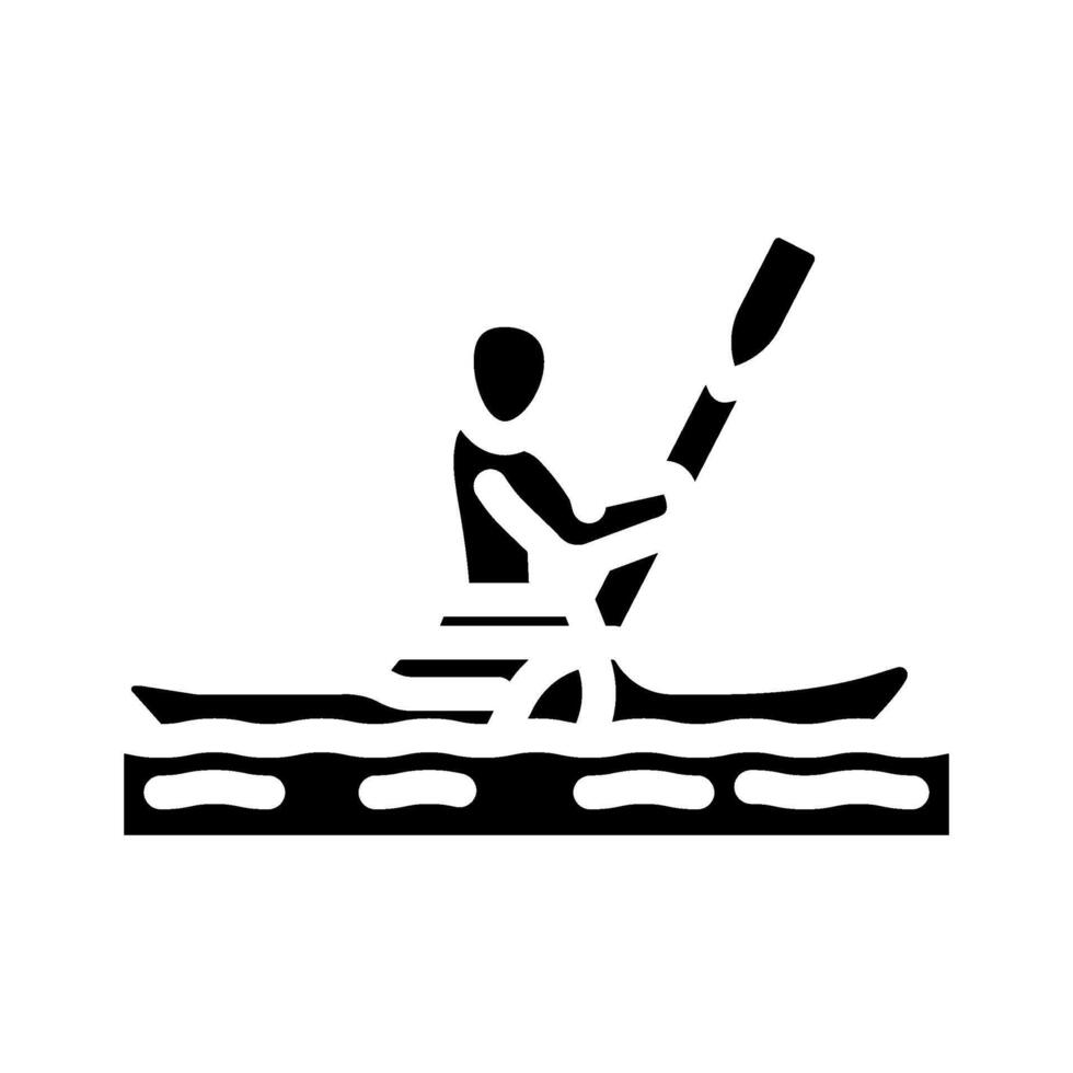 kayaking spring glyph icon illustration vector