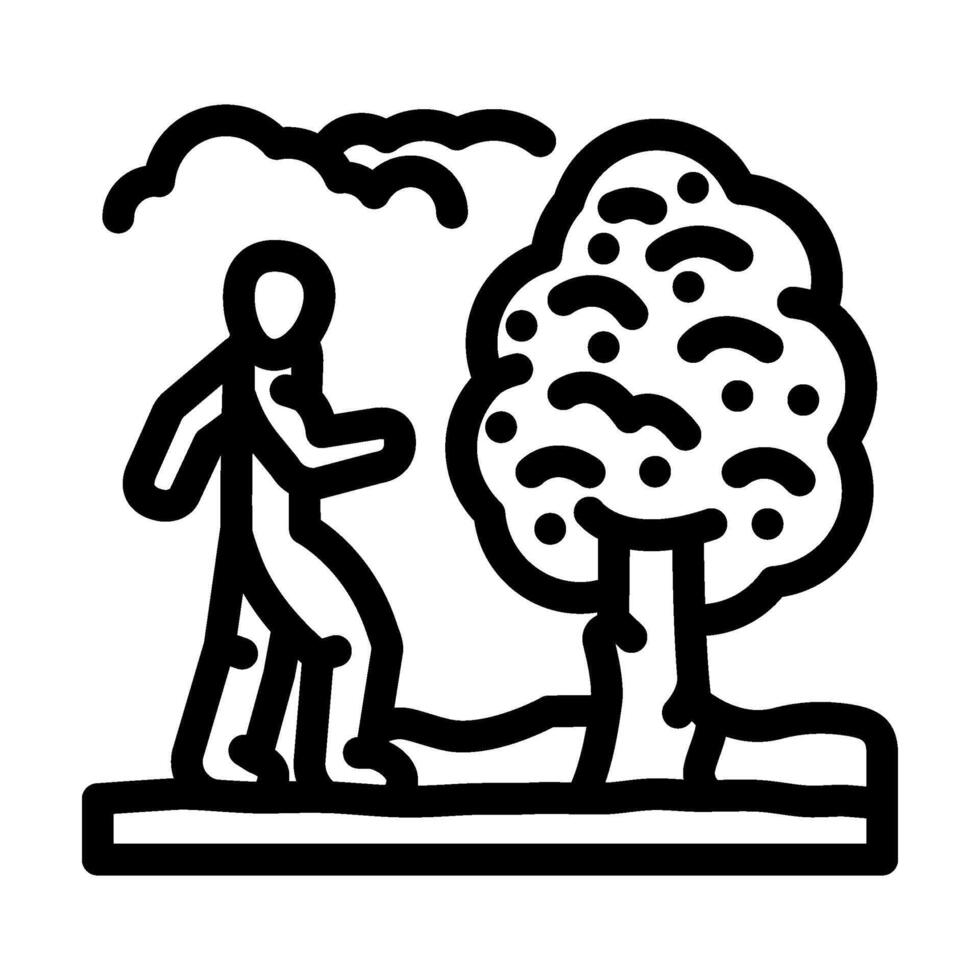 nature walk spring line icon illustration vector
