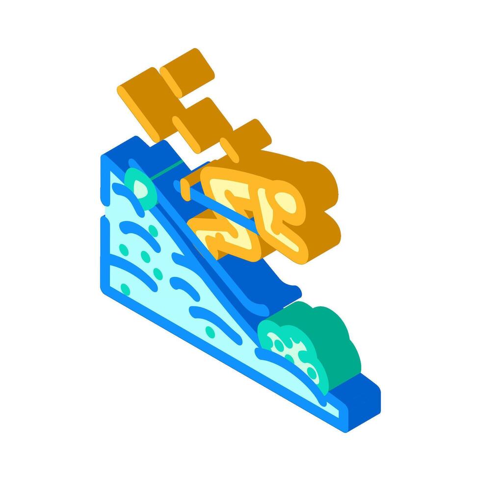 spring skiing spring isometric icon illustration vector