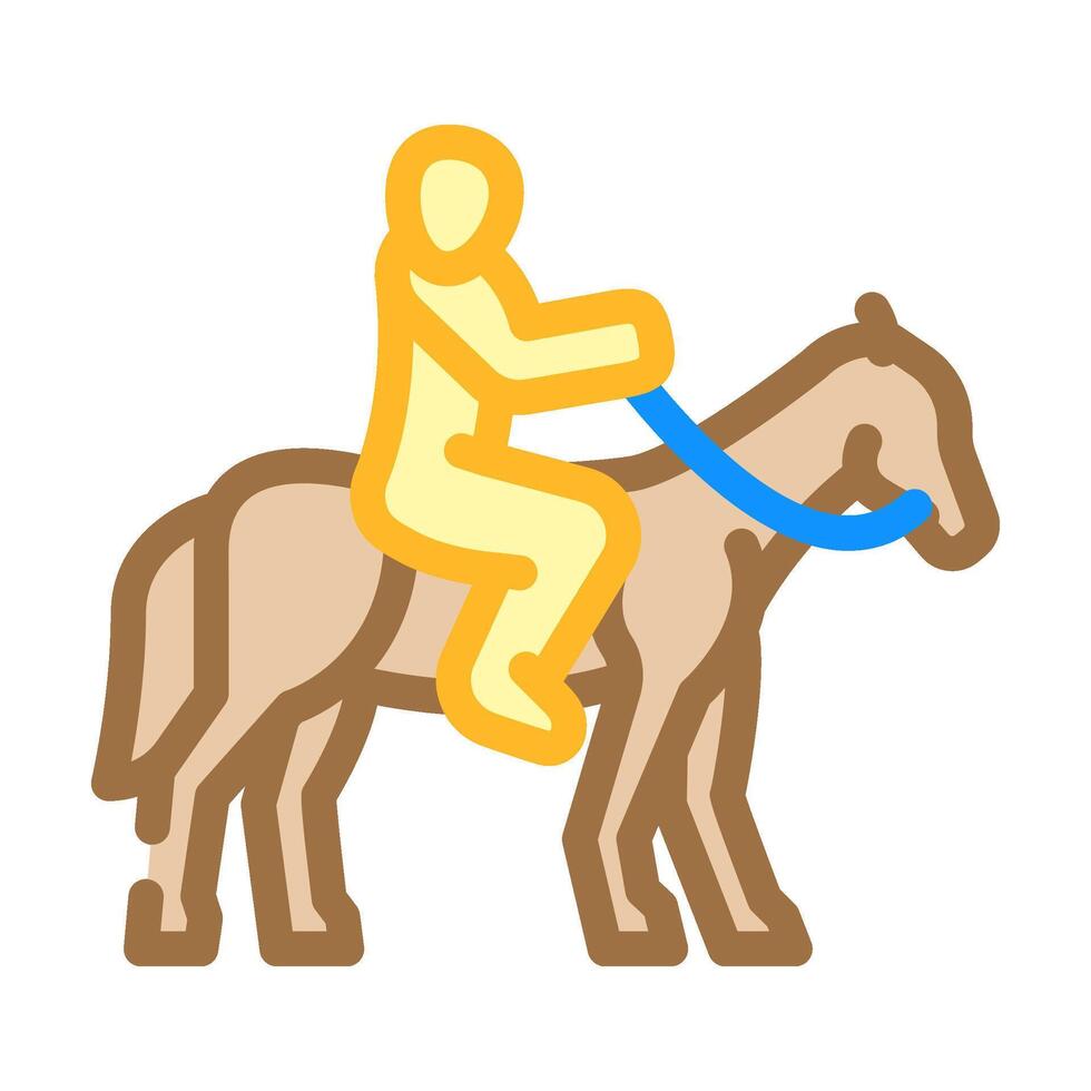 horseback riding spring color icon illustration vector