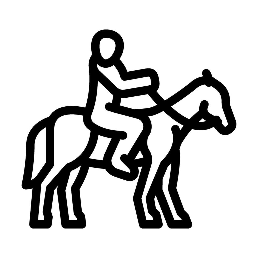 horseback riding spring line icon illustration vector