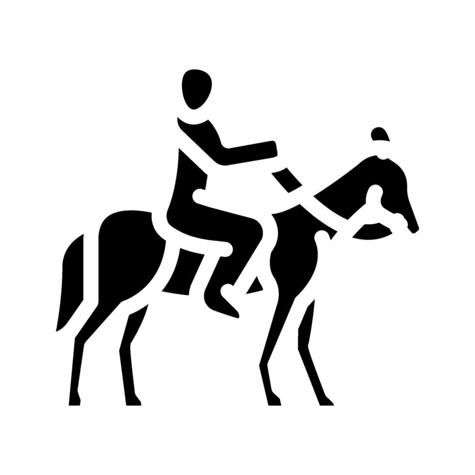 horseback riding spring glyph icon illustration vector