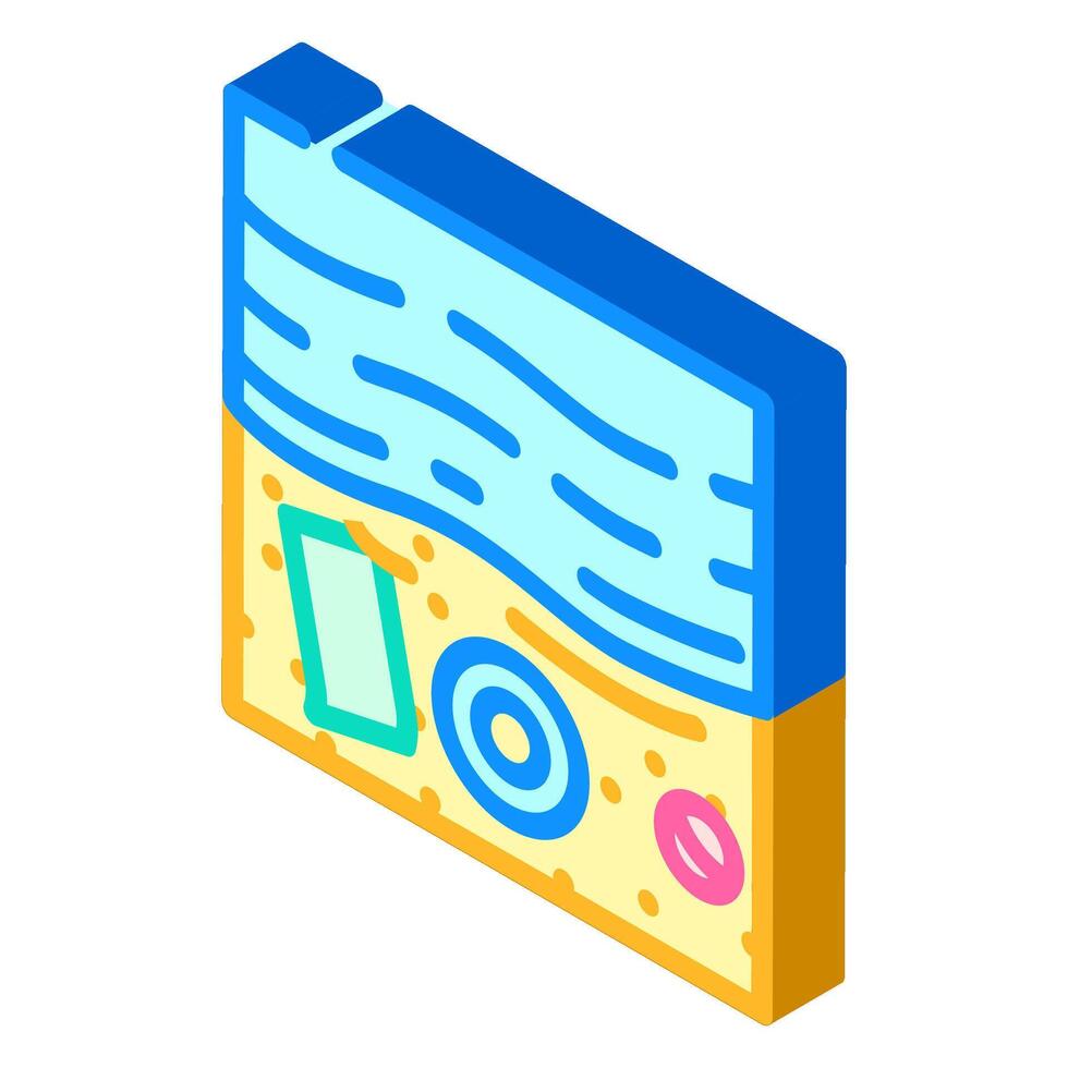 beach day summer spend time isometric icon illustration vector