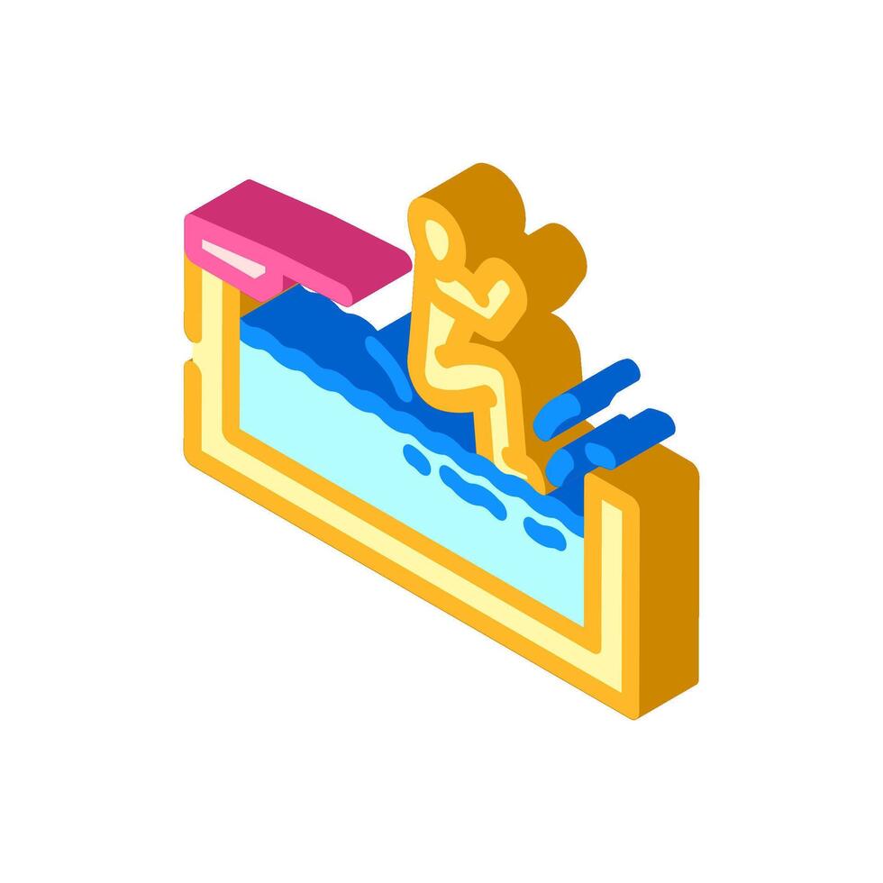 swimming pool summer spend time isometric icon illustration vector