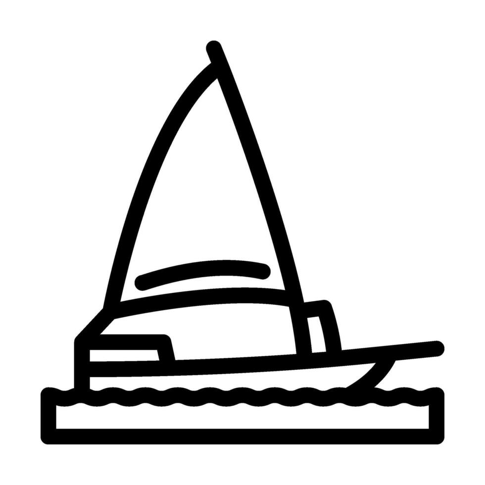 sailing summer spend time line icon illustration vector