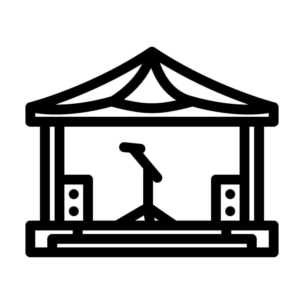music festival summer spend time line icon illustration vector