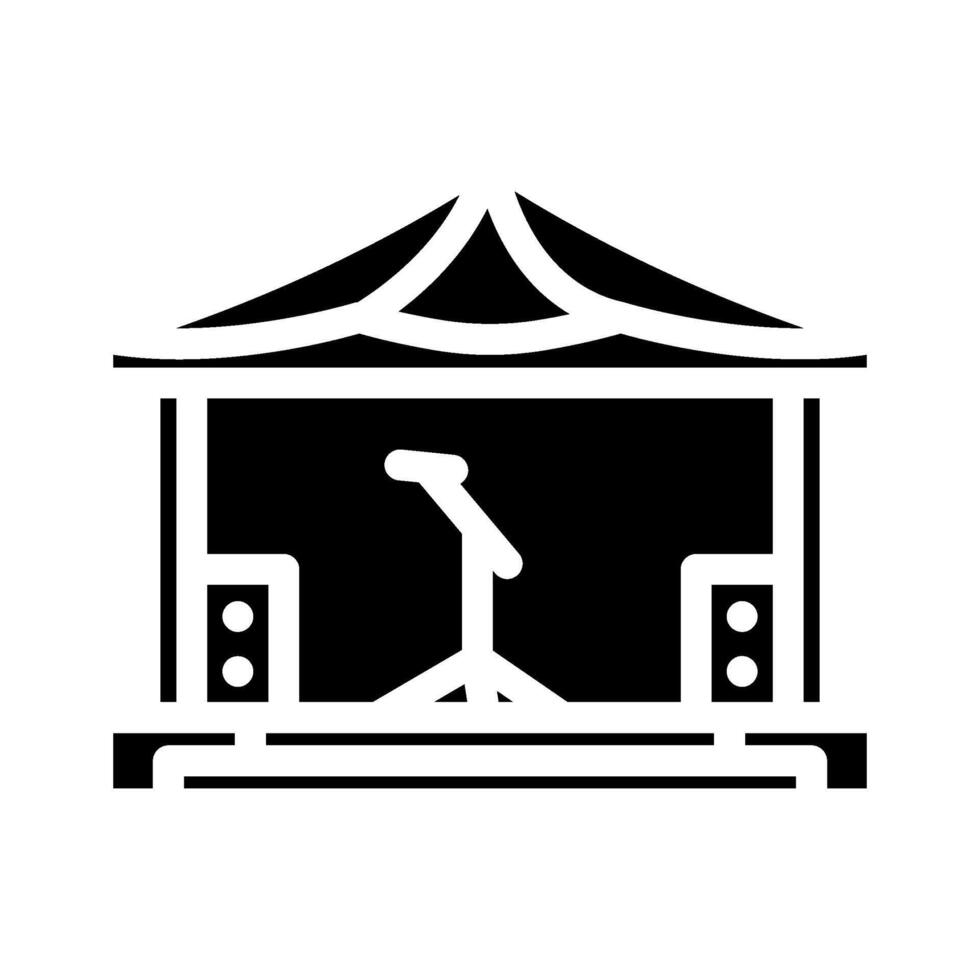 music festival summer spend time glyph icon illustration vector