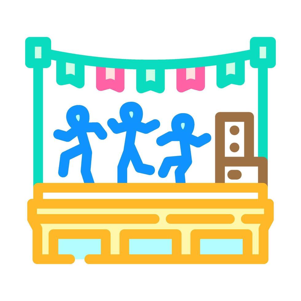 rooftop party summer spend time color icon illustration vector