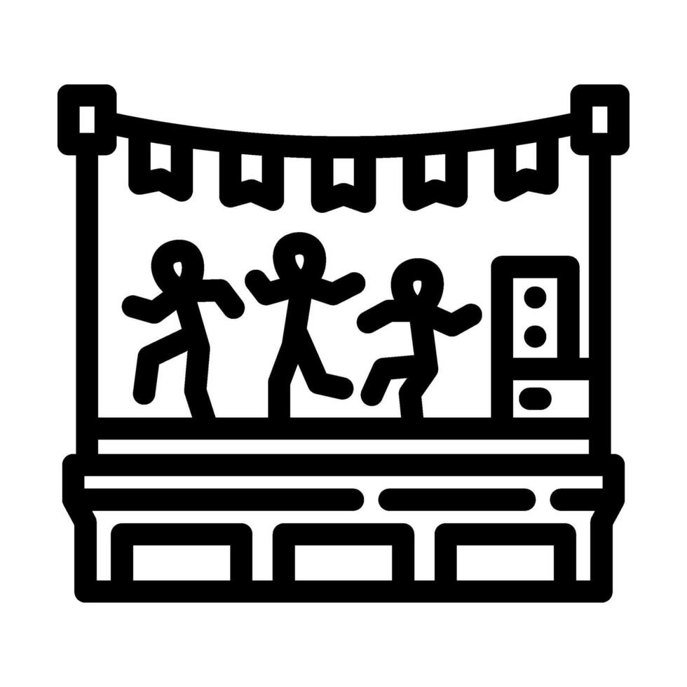 rooftop party summer spend time line icon illustration vector